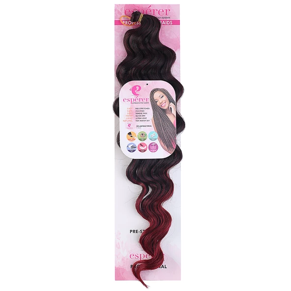 Su Dalgası Saç - Siyah Kızıl Ombreli Esperer-Su-T1Bbug - Resim 2