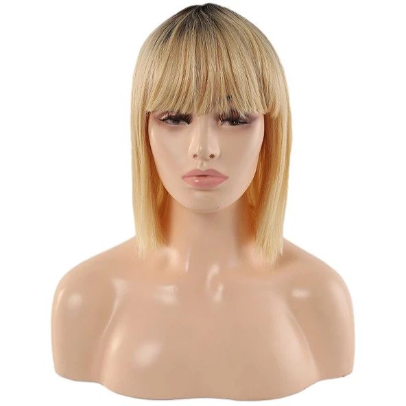 Kahve Platin Ombreli Gerçek Perçemli Peruk T1B613-10INCH-PM-14X