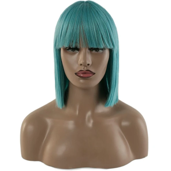 Bebek Mavisi Gerçek Küt Peruk GREEN-10INCH-PM-14X