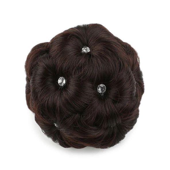 Taşlı Topuz Toka - Koyu Kahve TT-TASLI-2-33-PM-14X ürün görseli 1