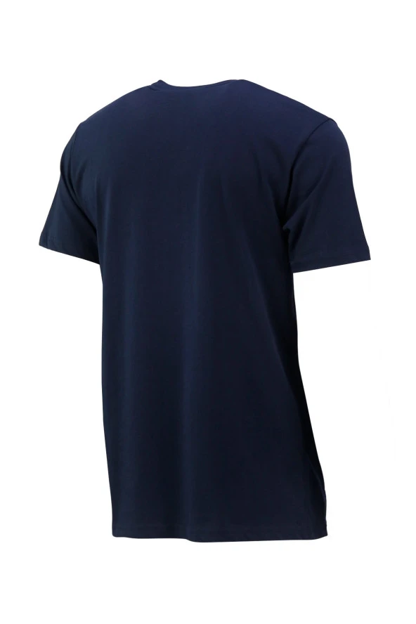 Erkek Bisiklet Yaka Mevsimlik Adventure Baskılı Standart Fit Lacivert T-Shirt - Resim 4