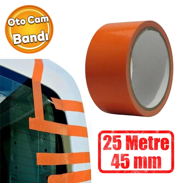 Araba Araç Oto Cam Sabitleme Tamir Montaj Bandı İz Bırakmaz Maskeleme Güçlü Bant 45 mm x 25 Metre