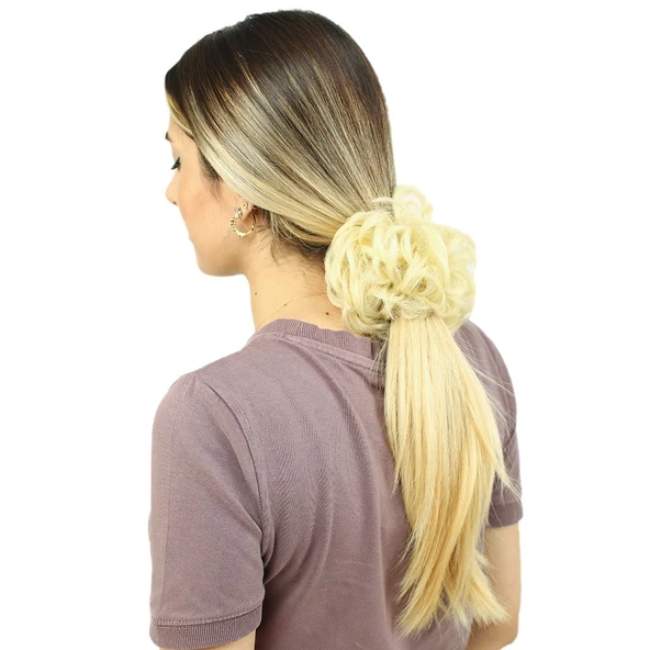 Yoğun Saçlı Lastikli Topuz Toka - Platin B-ST-613-PM-14X ürün görseli 1