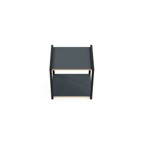 Eportatif Çok Amaçlı Komodin Metal Ayaklı Raflı Sehpa Füme 1384 - 8