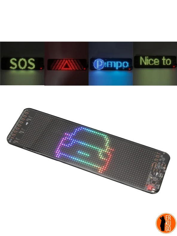 Telefon App Kontrollü Programlanabilir Araba Led Ekranı, Uzaktan kumandalı Kayan Yazı Emoji Led - 2