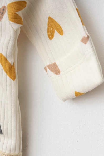 Unisex Bebe Takımı Yumuşak Dokulu Özel Raporlu Pamuklu Kumaştan Alt Üst Bebe Takımı Hediyelik - Resim 7