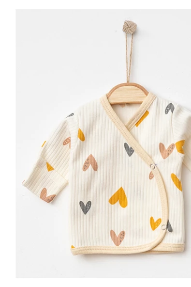 Unisex Bebe Takımı Yumuşak Dokulu Özel Raporlu Pamuklu Kumaştan Alt Üst Bebe Takımı Hediyelik - Resim 8