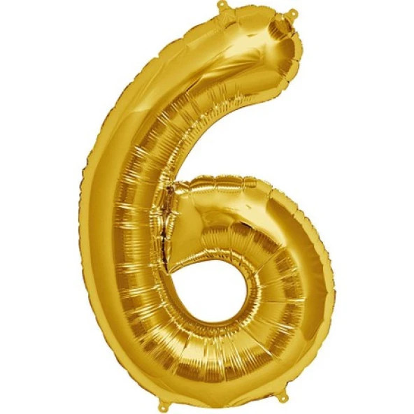 Şekilli Supershape Gold Rakam o Balon 6 Numara