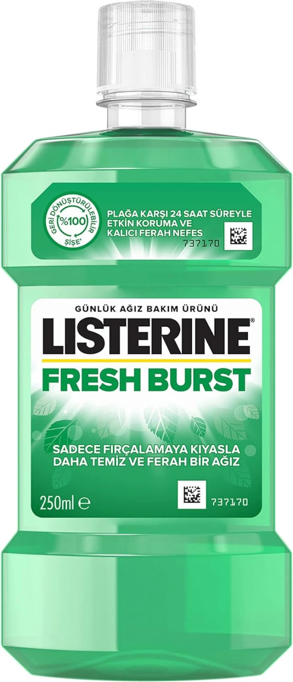 Fresh Burst, Günlük Ağız Bakım Ürünü, Plak Oluşumu ile Savaşan Anti-Bakteriyel Ağız Bakım Formülü, 250ml