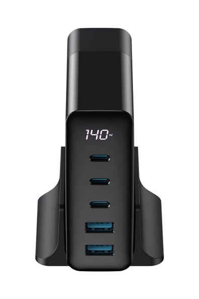 Havit 140W Gan Teknoloji 5-Portlu PD 3.1 Göstergeli Hızlı Şarj Cihazı (Macbook, Iphone Uyumlu) - 2