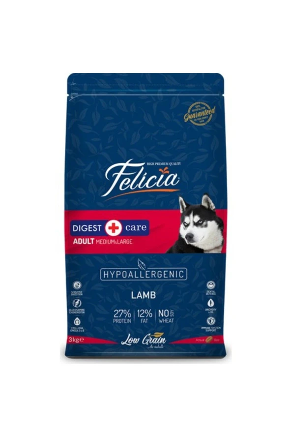 Hypoallergenic Medium Large Kuzulu Düşük Tahıllı Yetişkin Köpek Maması 3 Kg