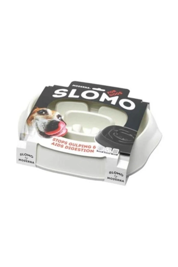 Moderna Slomo Köpek Mama Yavaş Yeme Kabı 950 ml Beyaz