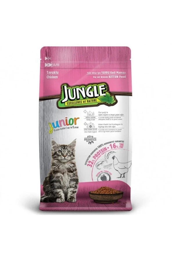 Jungle Junior Tavuklu Yavru Kedi Maması 15 Kg
