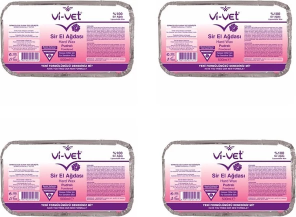 Vi-Vet Sir El Ağdası Pudralı Kalıp Ağda 500 mlX4 Pembe - 1