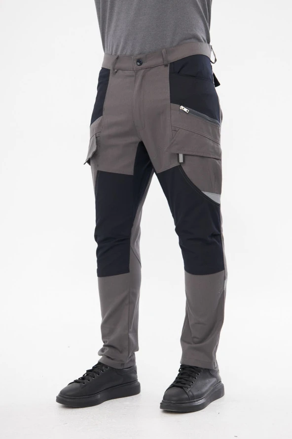 Orange Safety Harman Atak Pantolon Reflektörlü Kiev Gri İş Pantolonu - Resim 2