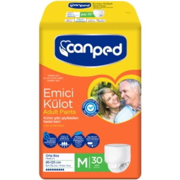 Canped Emici Külot Orta Boy M 30'lu Hasta Bezi