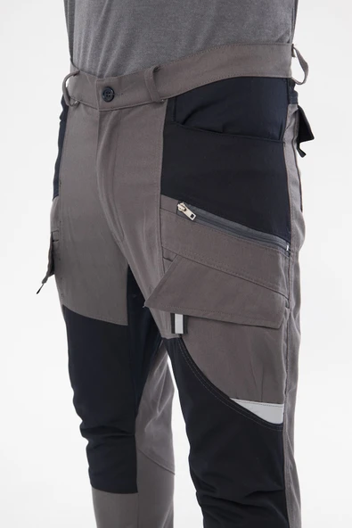 Orange Safety Harman Atak Pantolon Reflektörlü Lisbon Gri İş Pantolonu - Resim 8