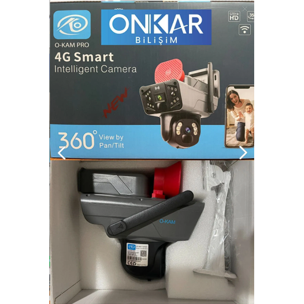 O-KAM 3915-S 6MP Sirenli Çift Lens 4G Sim Kartlı Güneş Enerjili Güvenlik Kamerası - 6