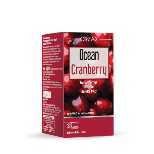 Orzax Ocean Cranberry Turna Yemişi Ekstresi 36 mg Pac 30 Kapsül