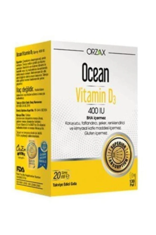 OCEAN VITAMIN D3-400 IU 20 ML ORAL SPREY