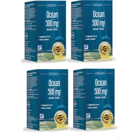 Ocean Omega 3 Balık Yağı 500 mg 60 Kapsül 4 Adet