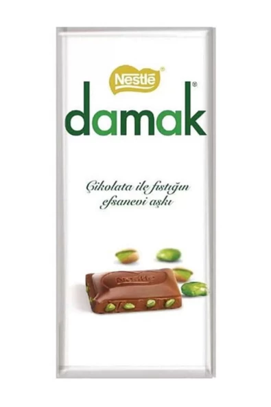 Damak Antep Fıstıklı Dikdörtgen Çikolata 70G x 8 Li