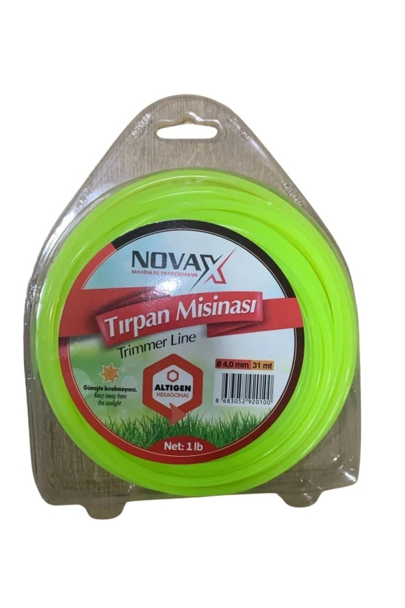 Novax Trimmer Line Tırpan Misinası Altıgen 4.0 mm x 31 m