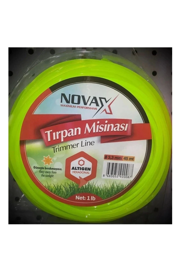 Novax Trimmer Line Tırpan Misinası Altıgen 3.3 mm x 45 m