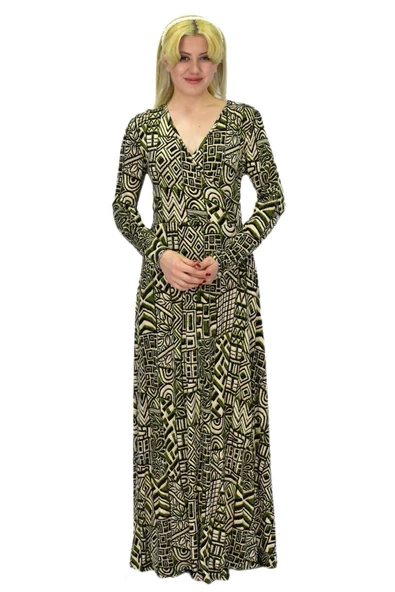 Kadın Etnik Desenli V Yaka Elbise BGL-ST03546 ürün görseli