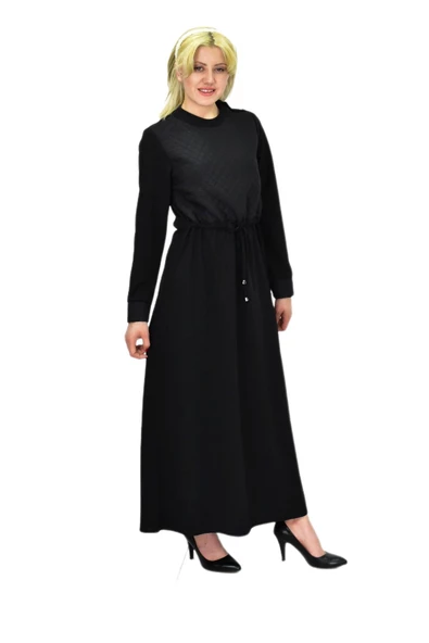 Kadın Siyah Kapitone Elbise BGL-ST03516 - Resim 2