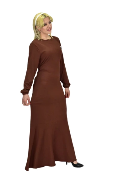 Kadın Bürümcük Uzun Kol Elbise BGL-ST03723 - Resim 6