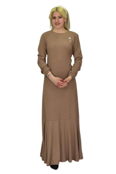 Kadın Bürümcük Uzun Kol Elbise BGL-ST03723 - Resim 2