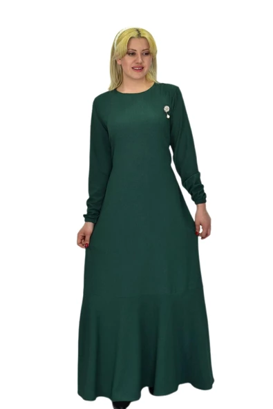 Kadın Bürümcük Uzun Kol Elbise BGL-ST03723 - Resim 9