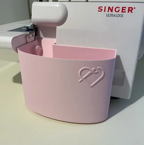 Singer Overlok Makinası Çöp Kutusu XL Pembe