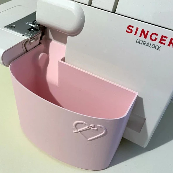 Singer Overlok Makinası Çöp Kutusu XL Pembe - 3