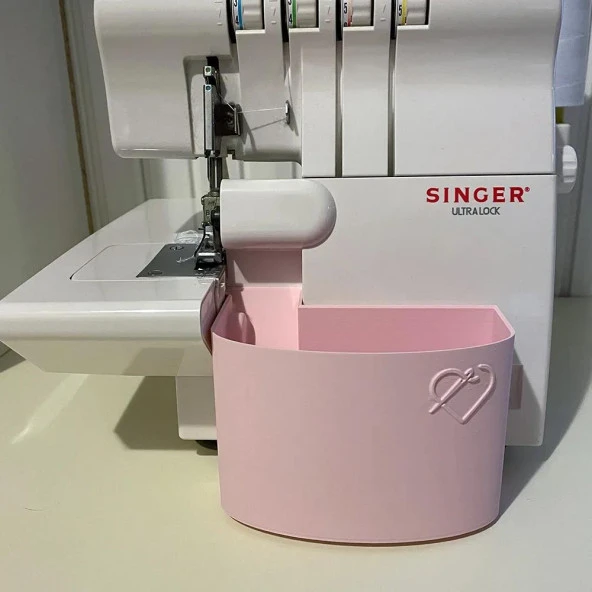 Singer Overlok Makinası Çöp Kutusu XL Pembe - 4