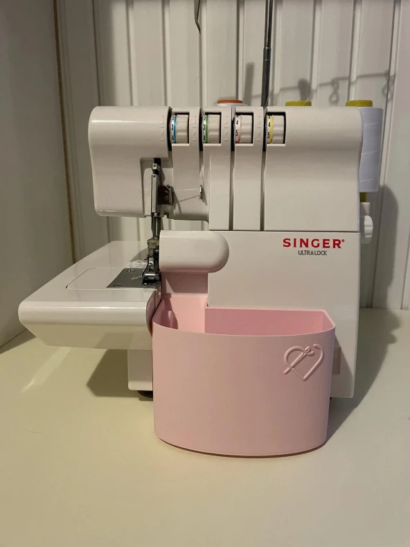 Singer Overlok Makinası Çöp Kutusu XL Pembe - 5