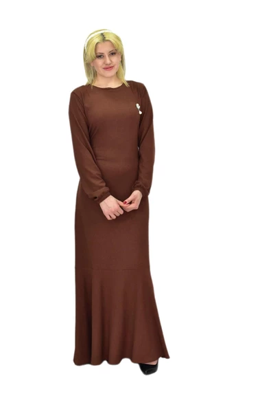 Kadın Bürümcük Uzun Kol Elbise BGL-ST03723 - Resim 3