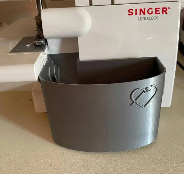 Singer Overlok Makinası Çöp Kutusu XL Gri