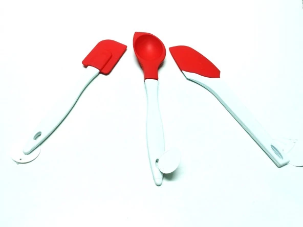 Hayal Sepeti Silikon MUTFAK SETİ 2 adet Slikon Spatula +1 Adet Slilkon kaşık 3lü set