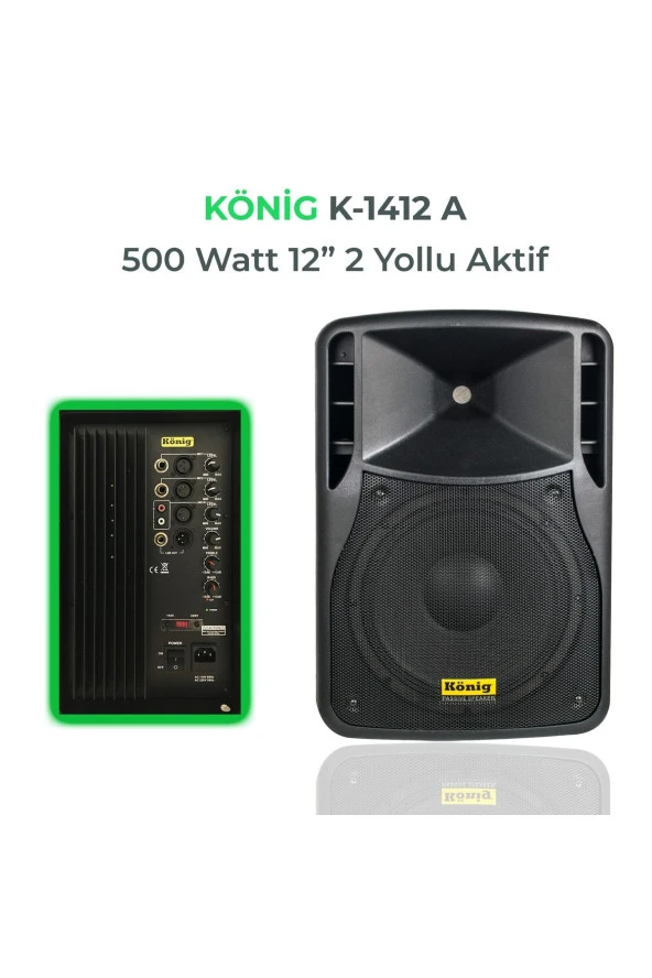 K-1412a 12'' 500 W 12 Inç 2 Yollu Aktif Kabin