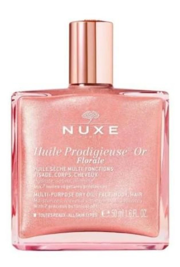 Nuxe Huile Prodigieuse Or Pembe Parıltılı Çiçeksi Çok Amaçlı Kuru Yağ 50 ml