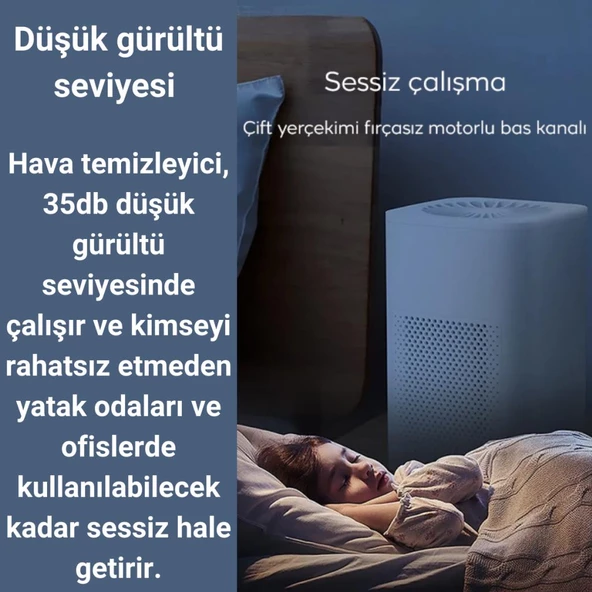 Polham Sessiz 30 Metrekare Etkili Hava Temizleme,Kötü Koku Giderme ve Sigara Dumanı Temizleme Cihazı - 4
