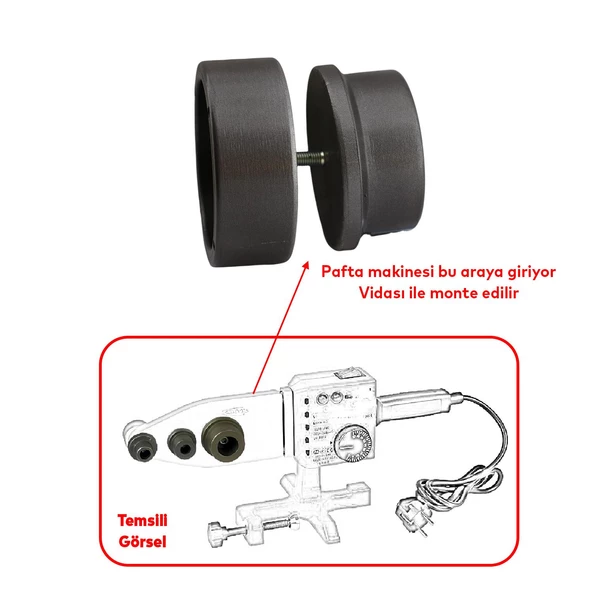 PVC PPRC Tesisat Boru Paftası 90 Lık mm Plastik Boru Kaynak Birleştirme Makinesi Paftası Yedeği - 3