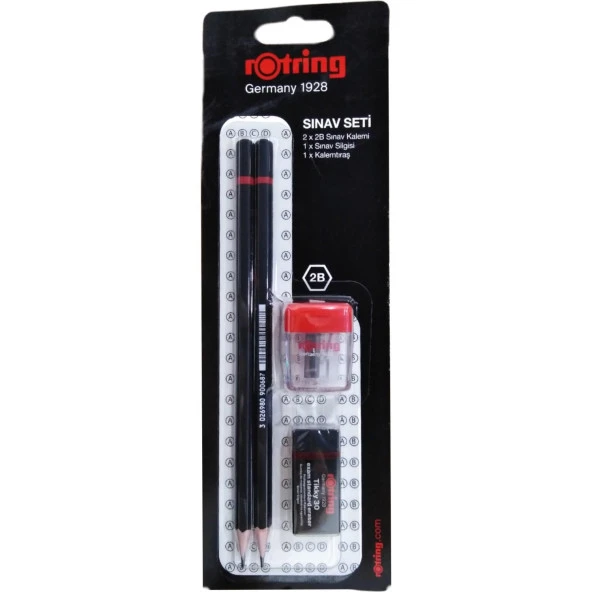 Rotring Exam Sınav Seti 2B Sınav Kalemi 2 li + Silgi + Kalemtıraş ürün görseli