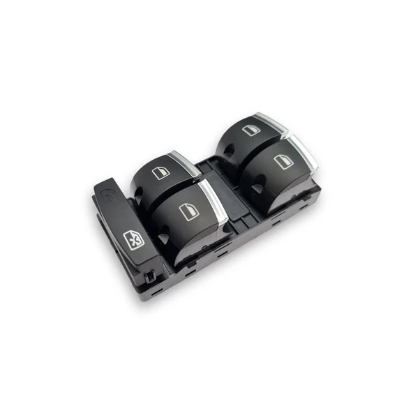 Audi Q7 2007-2009 Sol Ön Kapı Dörtlü Cam Düğmesi Krom 4F0959851H