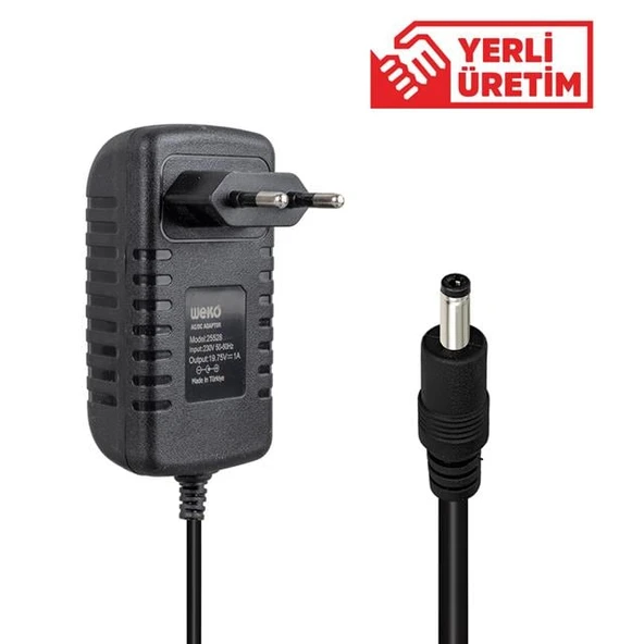 Weko 19.75 Volt 1 Amper 4.0*1.35 mm Uçlu Yerli Üretim Plastik Kasa Priz Tipi Adaptör - 3