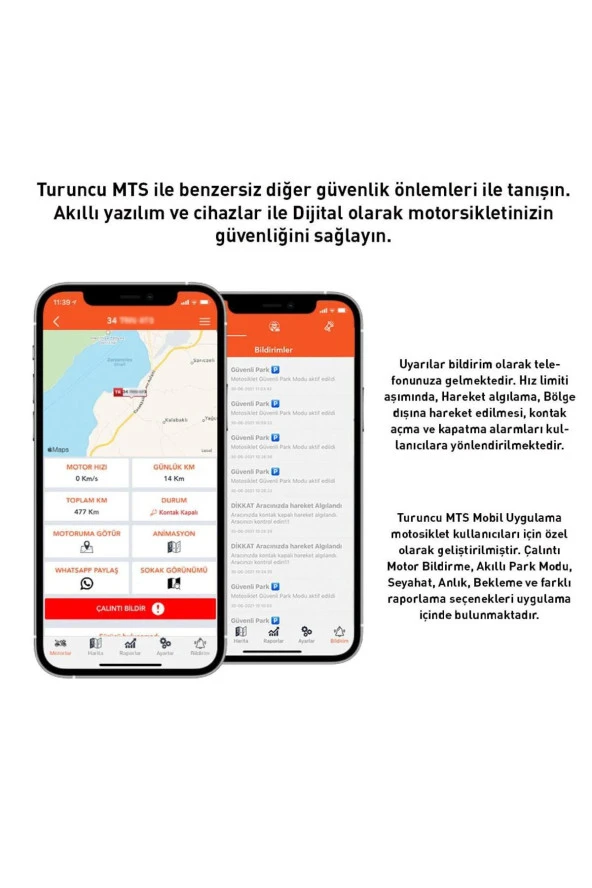Turuncu Motosiklet Takip Cihazı (24 Aylık) ve Buzzer Cihazı - Mobil Araç Takip Cihazı - 4