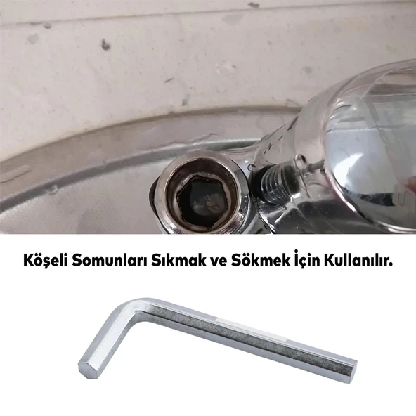 Allen Alyan Anahtar 11 mm Altıgen Köşeli Vida Somun Sıkma Sökme Metal 1 Adet - 4