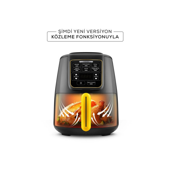 Karaca Air Pro Cook Köz XL Airfryer Fritöz Black Gold 4 Kişilik